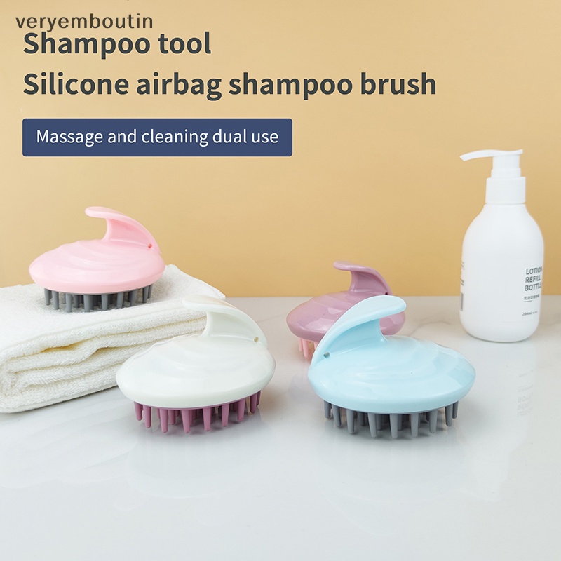 Bàn Chải Massage Da Đầu Cầm Tay Hình Tròn Tiện Lợi