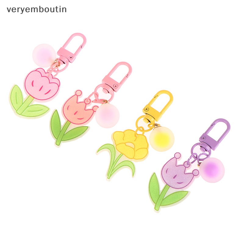 Móc Khóa Hình Bông Hoa / Vương Miện Màu Sắc Ngọt Ngào Xinh Xắn Cho Nữ