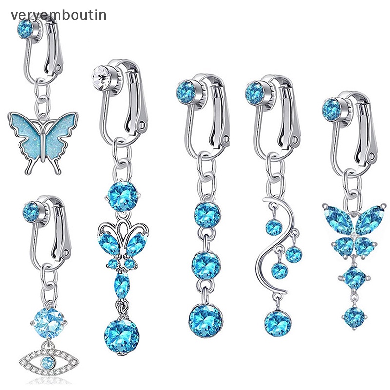 Khuyên Rốn Mặt Hình Bướm Đính Đá Zircon Thời Trang Cho Nữ