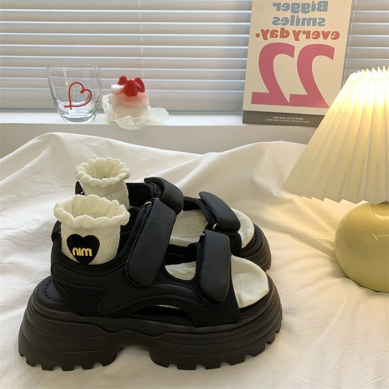 DAILOU dép sandal nữ giày sandal nữ dép đế cao đi biển Thoải Mái Xinh Xắn 27Z23070620