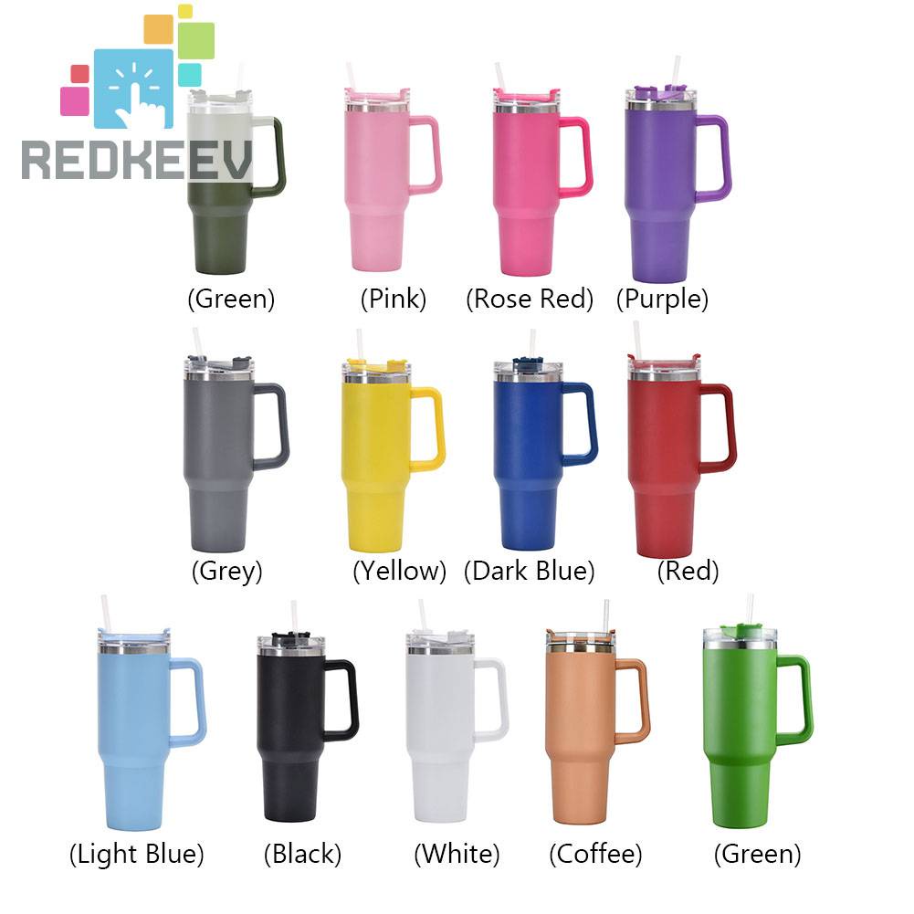 Cốc Uống Cà Phê Bằng Thép Không Gỉ Có Ống Hút Dung Tích 40oz