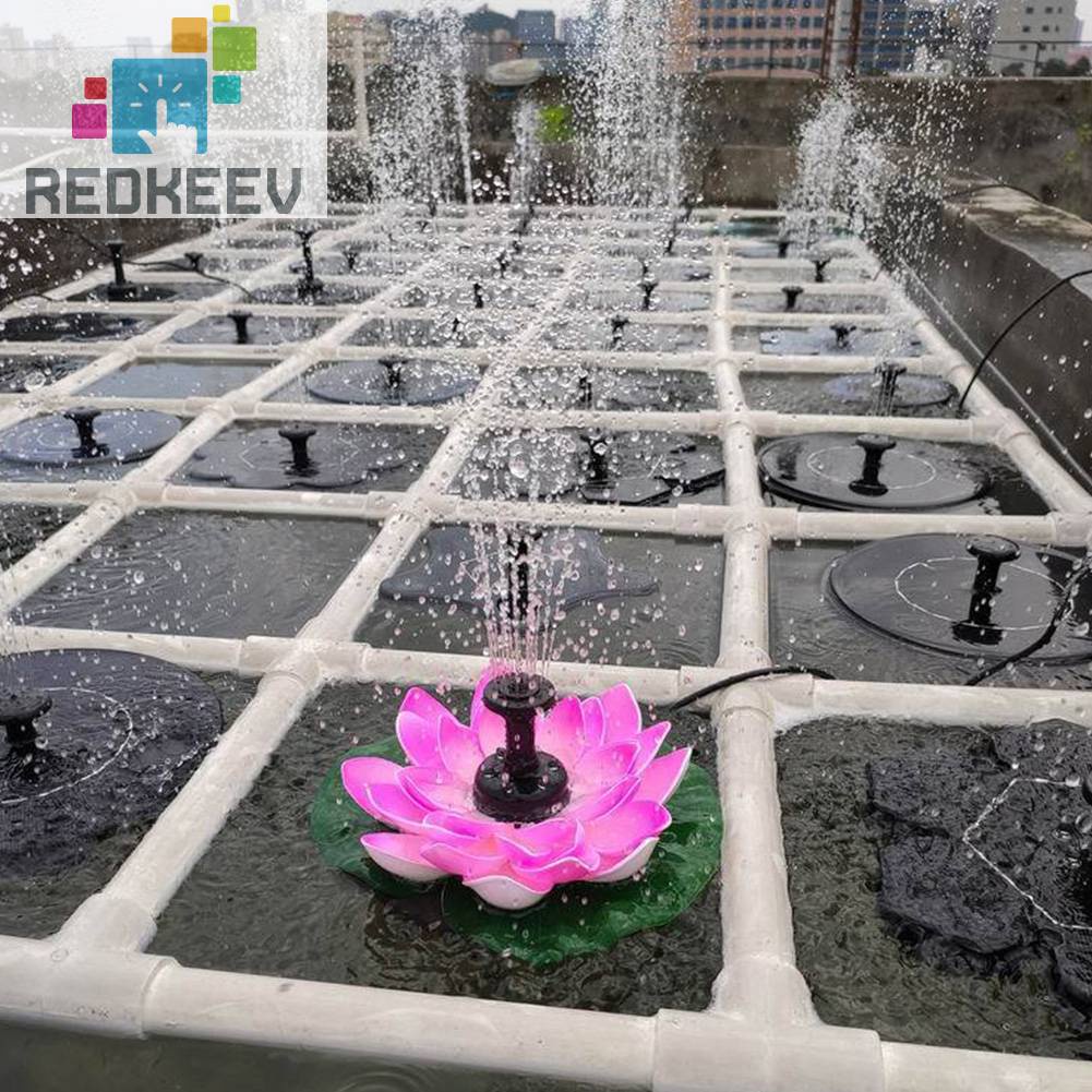 Đài Phun Nước Năng Lượng Mặt Trời 2.5W Hình Hoa Sen