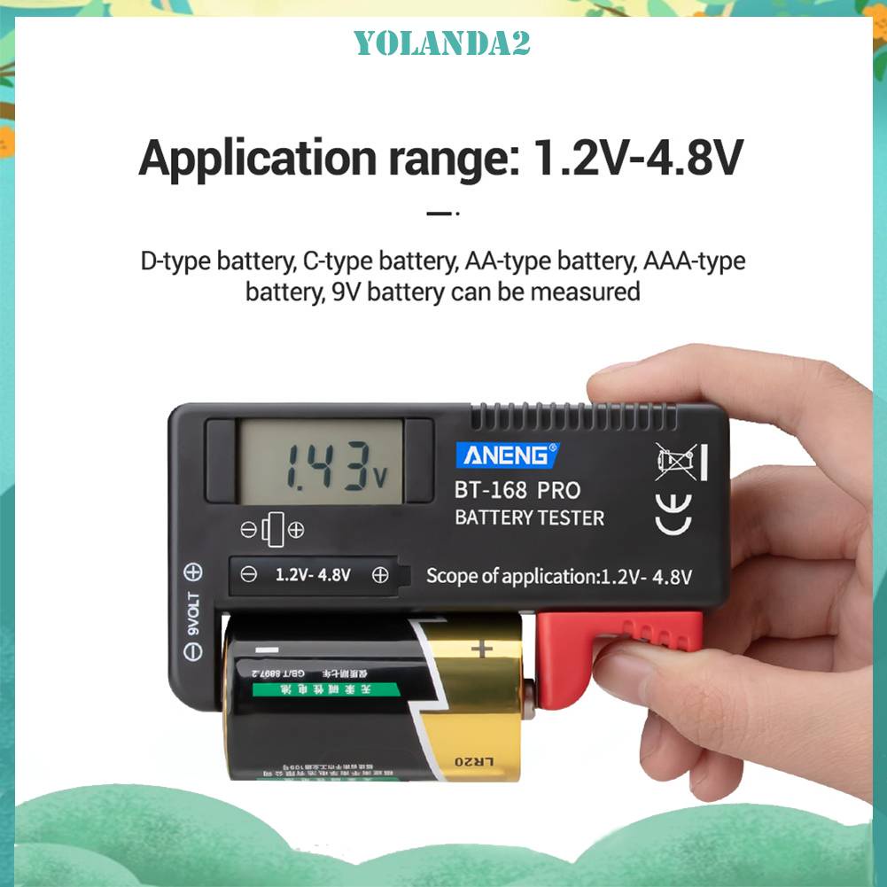 Máy Kiểm Tra Dung Lượng Pin Lithium ANENG BT-168 PRO Hiển Thị Màn Hình Hiển Thị AAA AA
