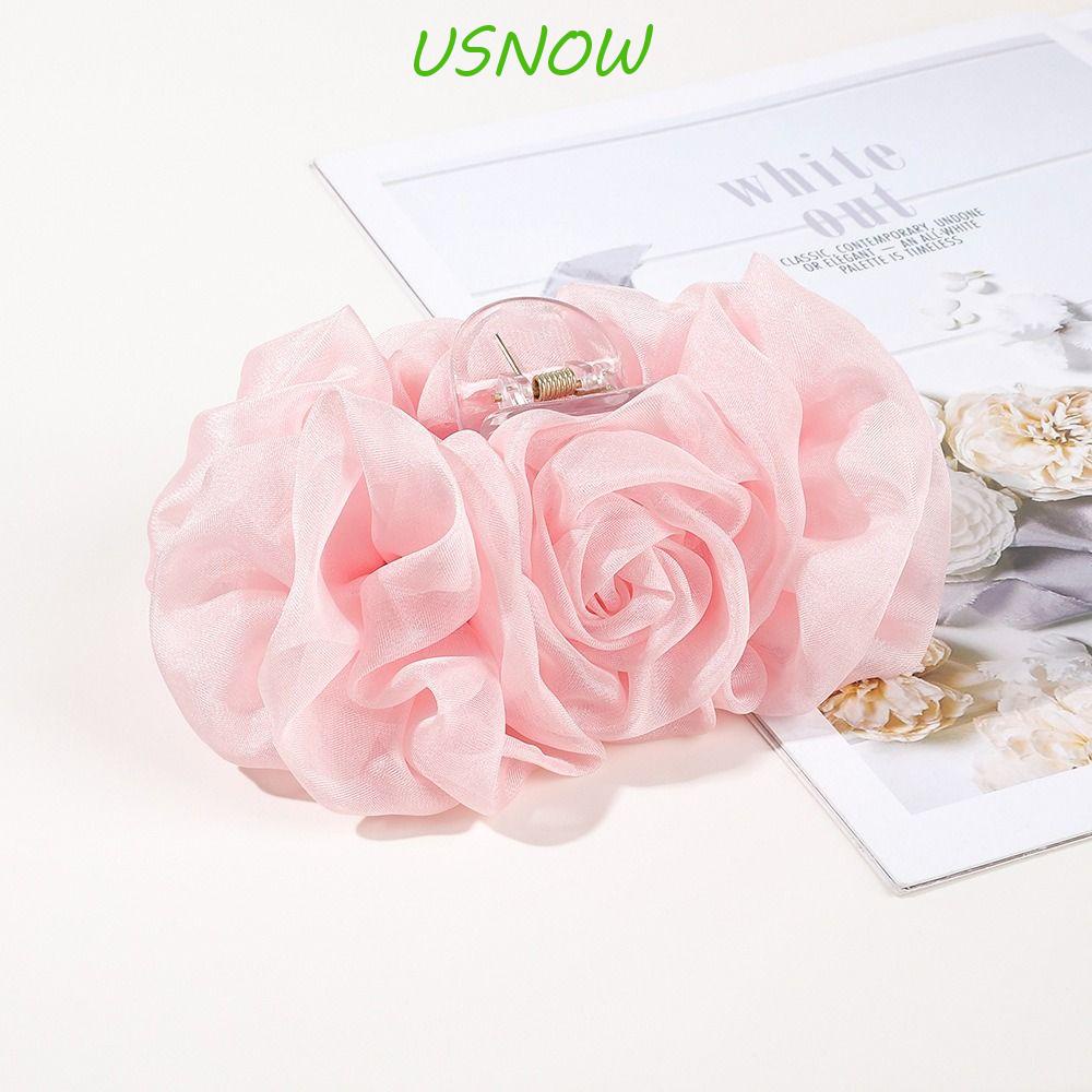 USNOW Kẹp Tóc Đuôi Ngựa Hình Hoa Hồng Thanh Lịch Cho Nữ
