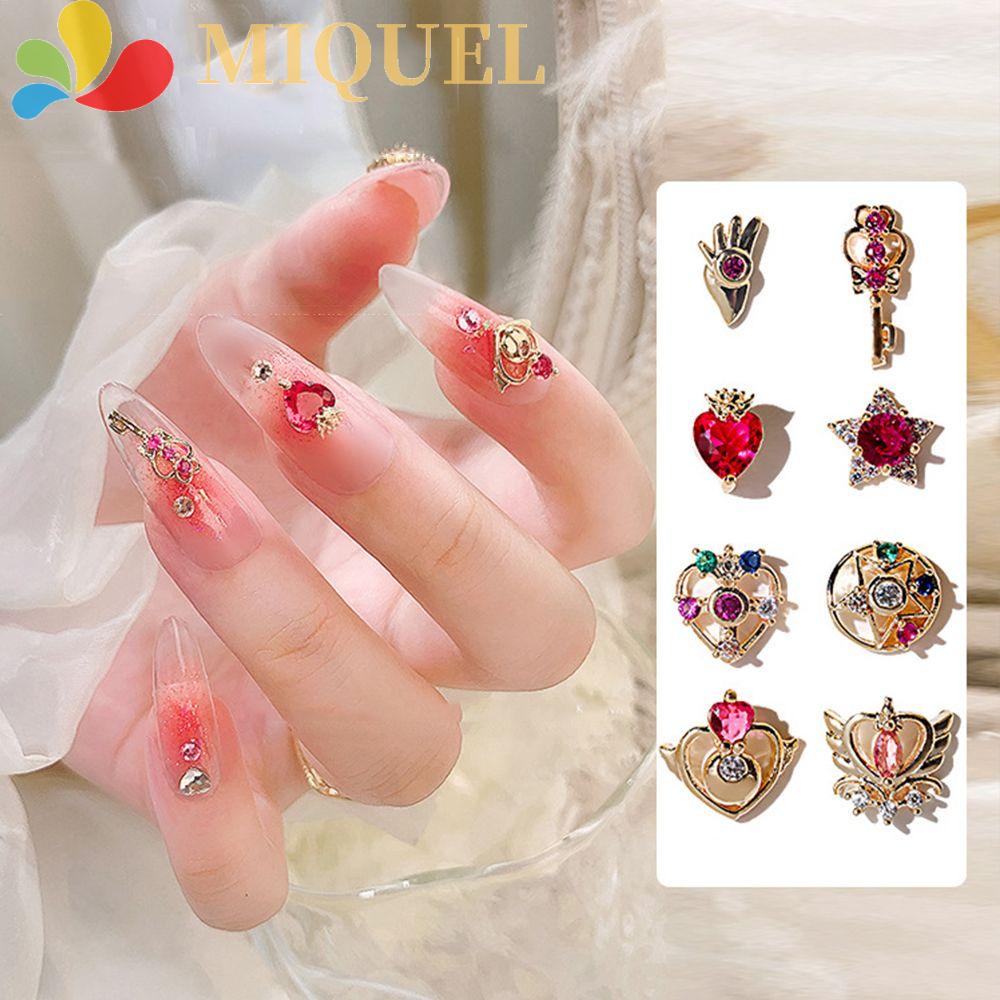 MIQUEL Phụ Kiện Trang Trí Móng Tay 3D Bằng Hợp Kim Charms