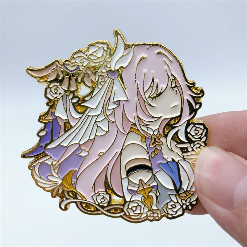 Huy Hiệu Cài Áo Kim Loại Hình Nhân Vật Phim Anime Impact 3 Elysia