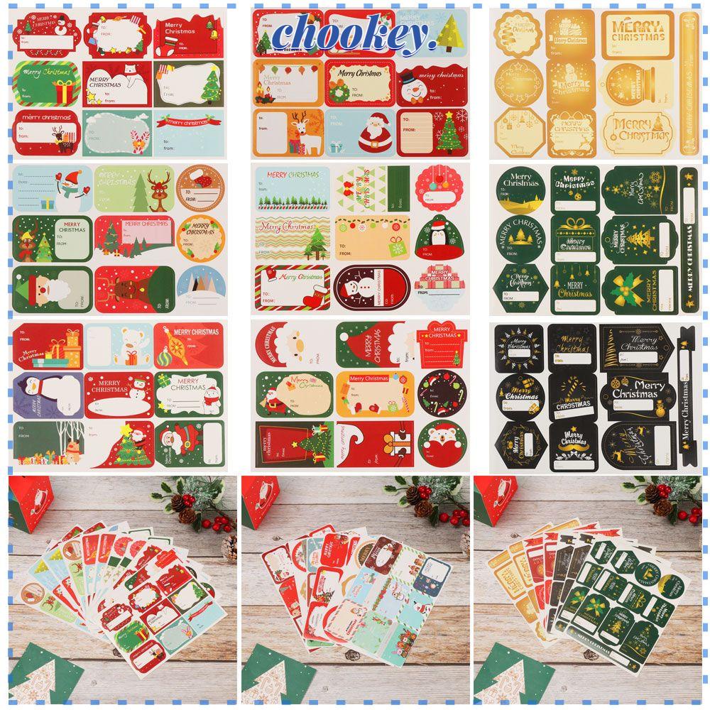 CHOOKEY Miếng Dán Trang Trí Giáng Sinh Tự Dính Độc Đáo