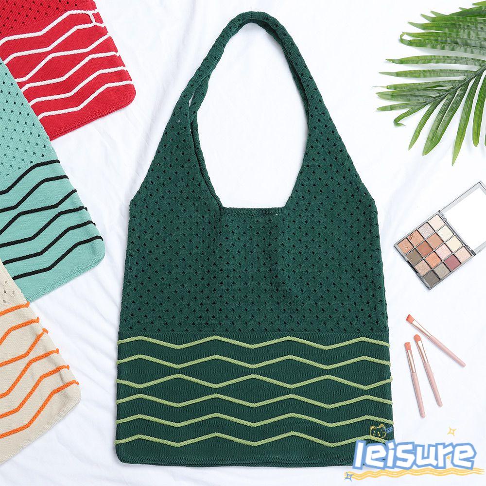 LEISURE Túi Xách Đan Len Cỡ Lớn Thời Trang Cho Nữ