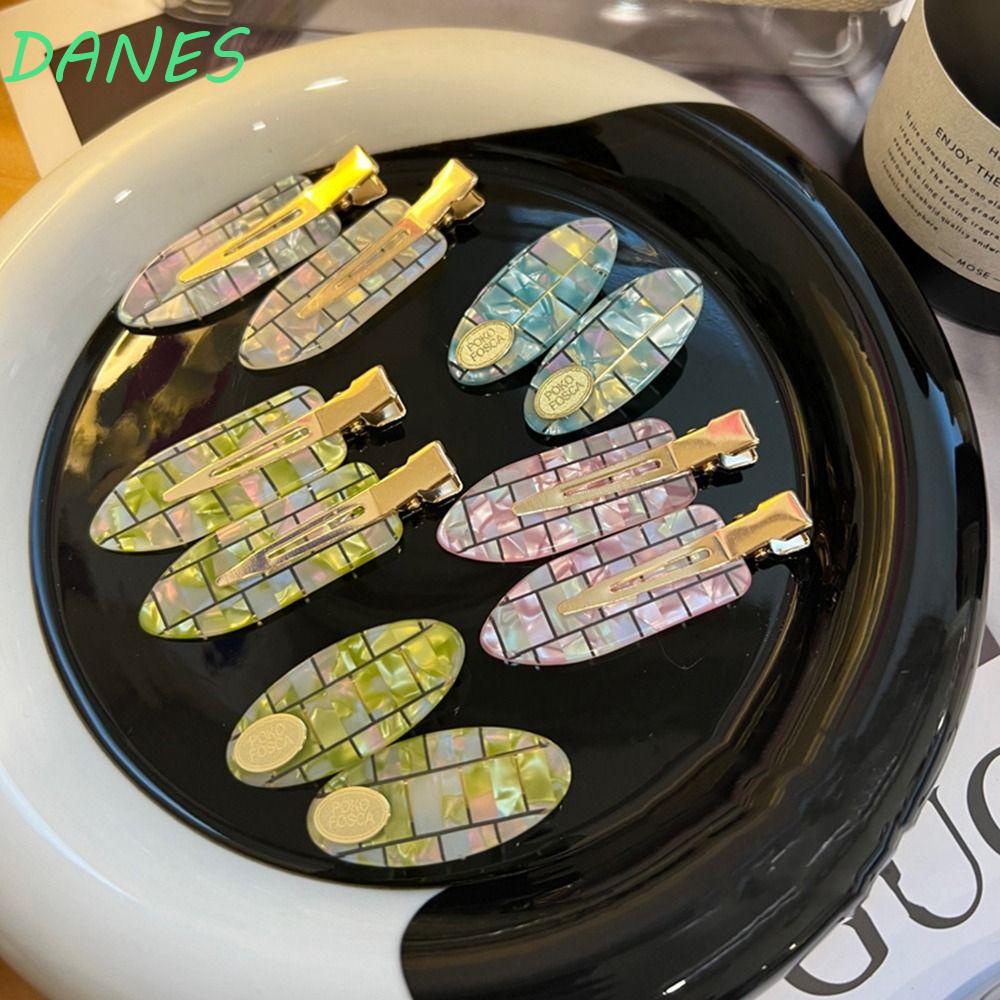 DANES Kẹp Tóc Nhỏ Hình Oval Màu Sắc Ngọt Ngào Không Tì Vết Thời Trang Cho Nữ