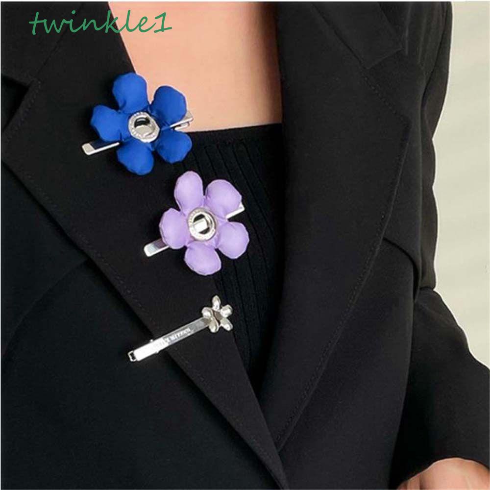 Kẹp Tóc Kim Loại Hình Bông Hoa Màu Bạc Phong Cách Hàn Quốc Thời Trang