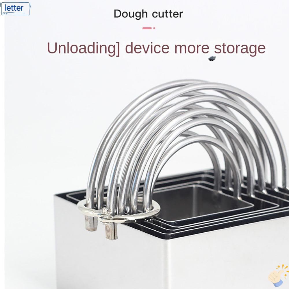 LET Set 5 Khuôn Cắt Bánh Quy Hình Vuông Bằng Thép Không Gỉ Chuyên Nghiệp