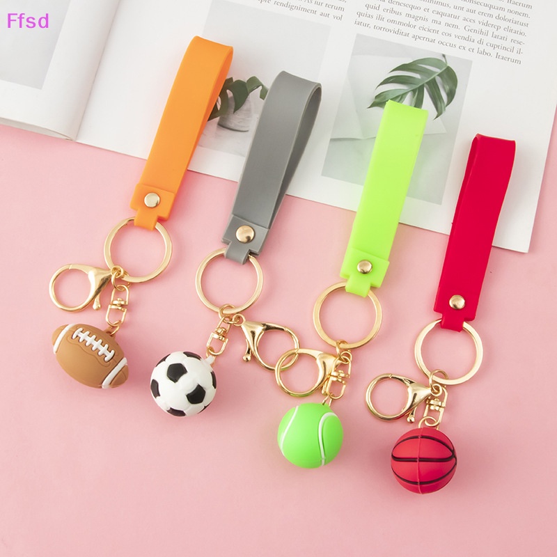 {Ffsd} Móc Chìa Khóa Treo Túi Xách Hình Quả Bóng Rổ Tennis Bóng Đá Vui Nhộn * Hàng Bán Chạy