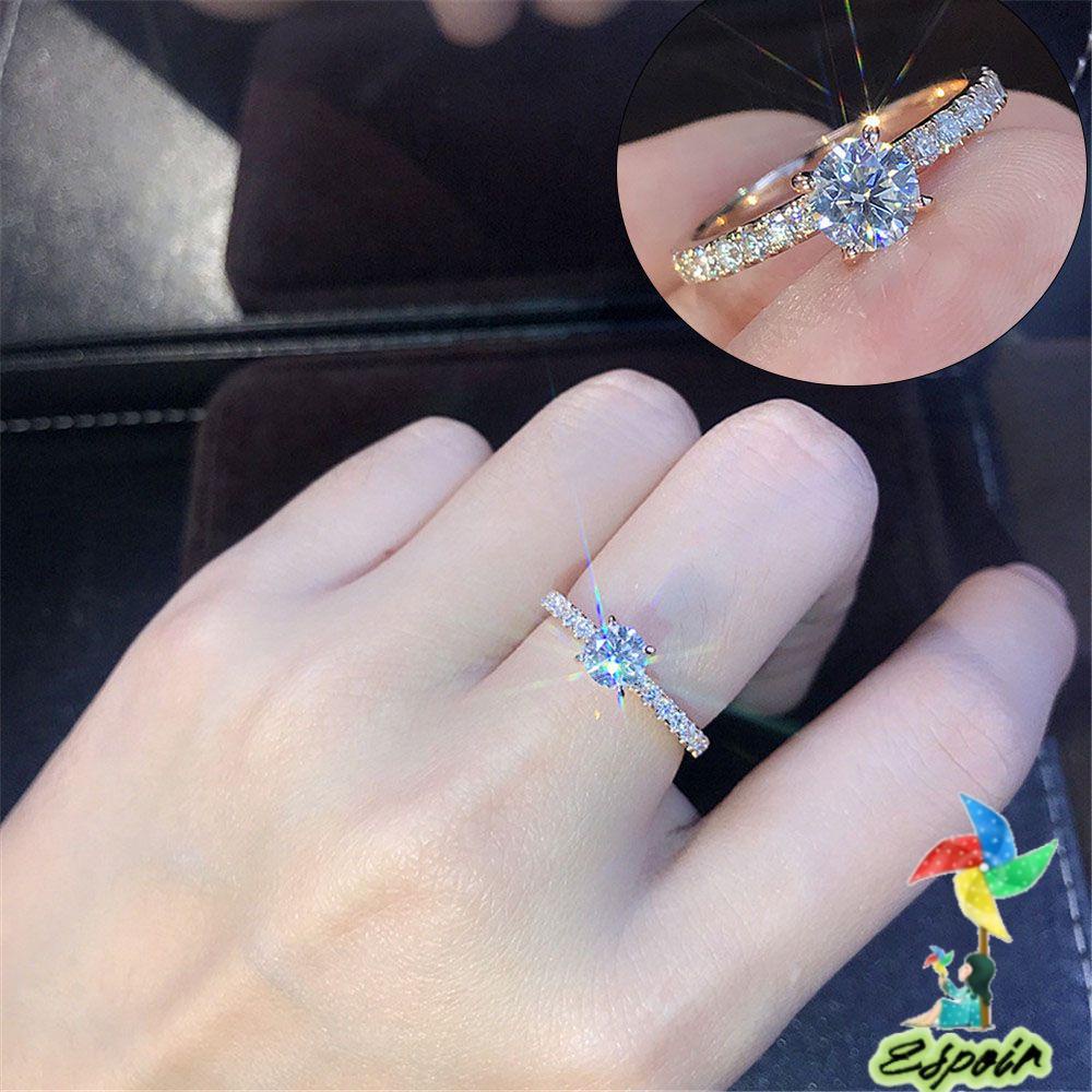 ESPO Nhẫn Đính Đá Zircon Thời Trang Cho Nữ