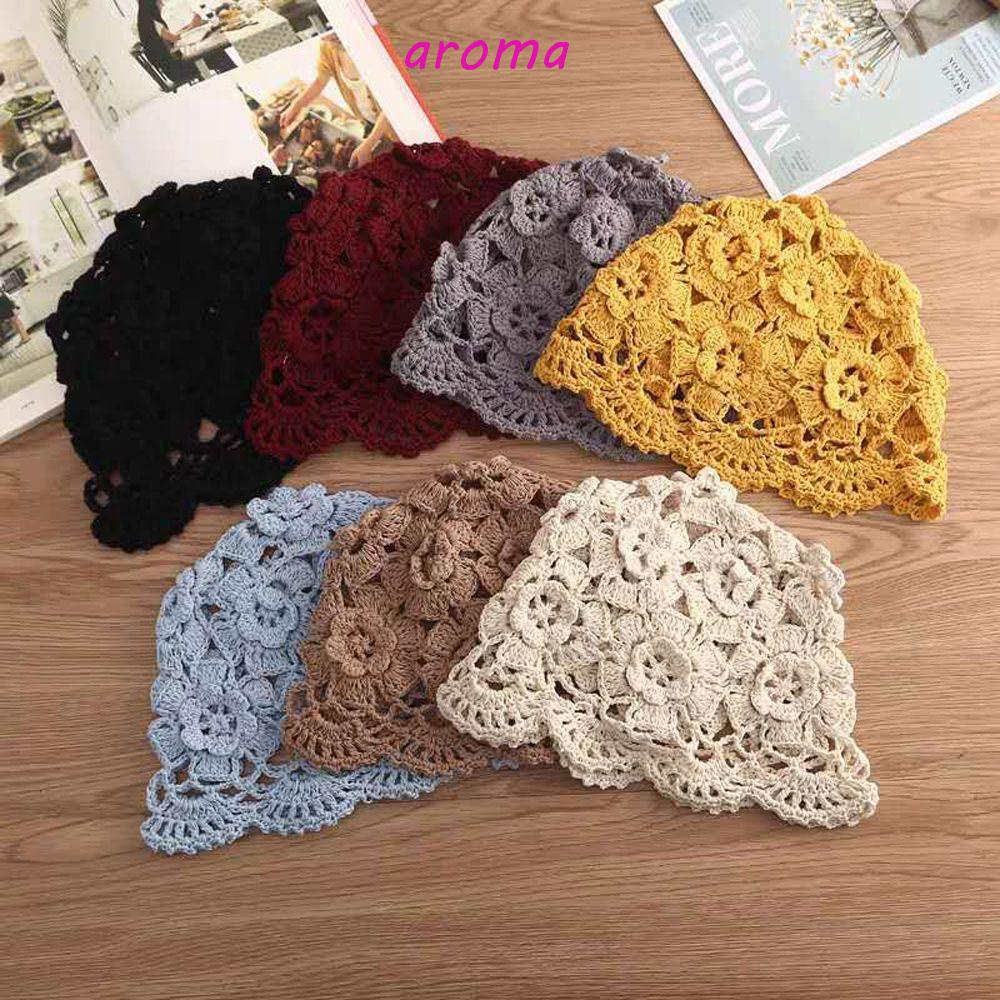 AROMA Mũ Dệt Kim Thủ Công Thiết Kế Thời Trang Hàn Quốc Cổ Điển Ngọt Ngào