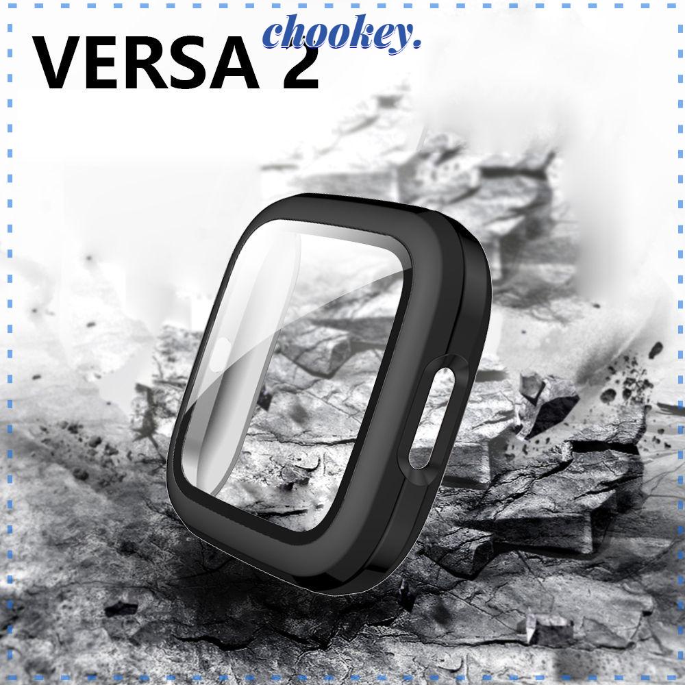 CHOOKEY Ốp Điện Thoại PC Siêu Mỏng Chống Sốc Bảo Vệ Toàn Diện 360 Độ 9H Cho Đồng Hồ Thông Minh Fitbit Versa 2
