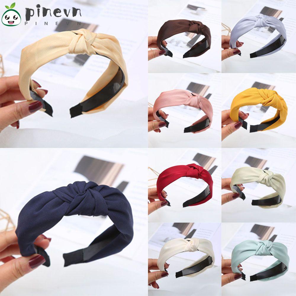 PINEVN Băng Đô Cài Tóc Màu Trơn Thời Trang Cho Nữ