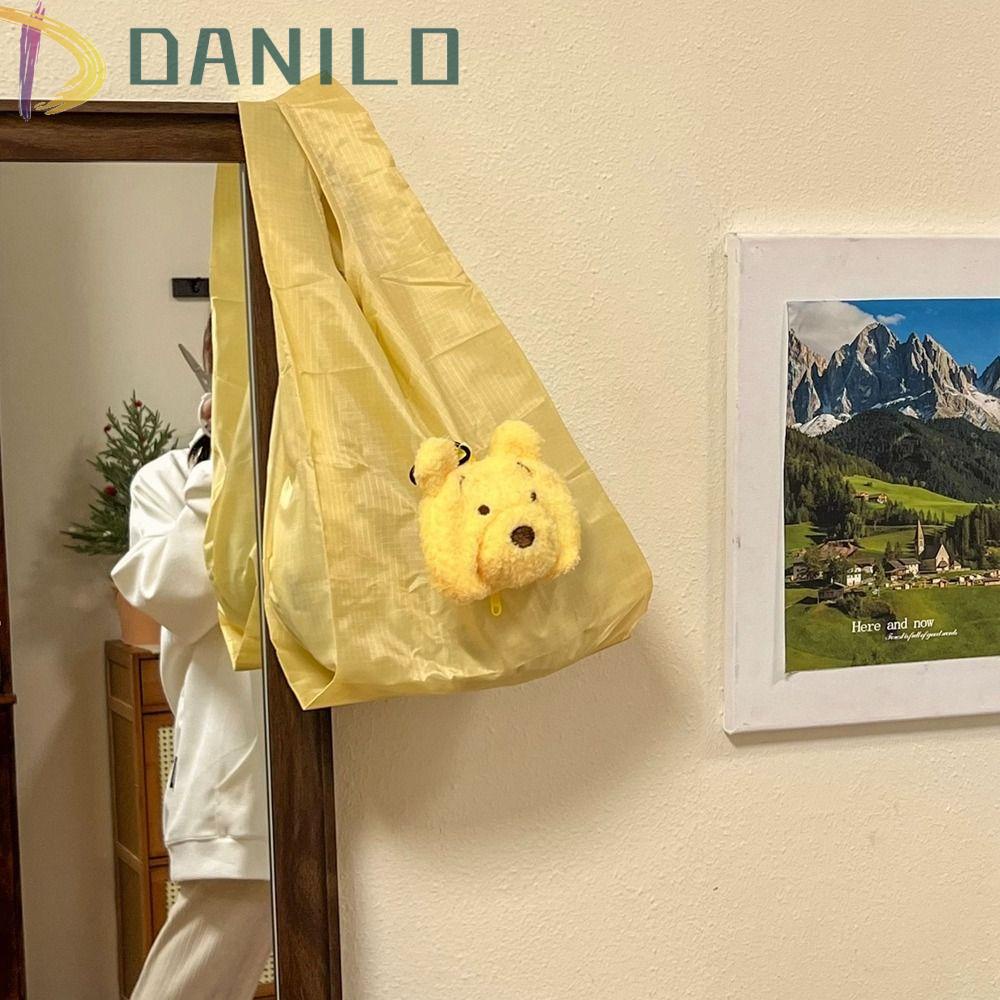 DANILO Túi Xách Tote Thân Thiện Với Môi Trường In Họa Tiết Hoạt Hình Có Thể Tái Sử Dụng Kèm Móc