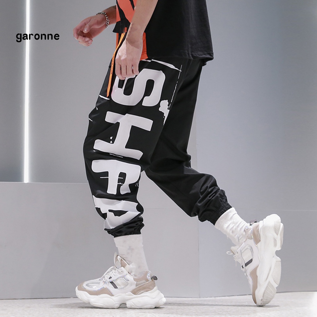Quần Dài Lưng Thun Dây Rút Dáng Rộng In Chữ Phong Cách Đường Phố Thời Trang Mùa Hè Cho Nam