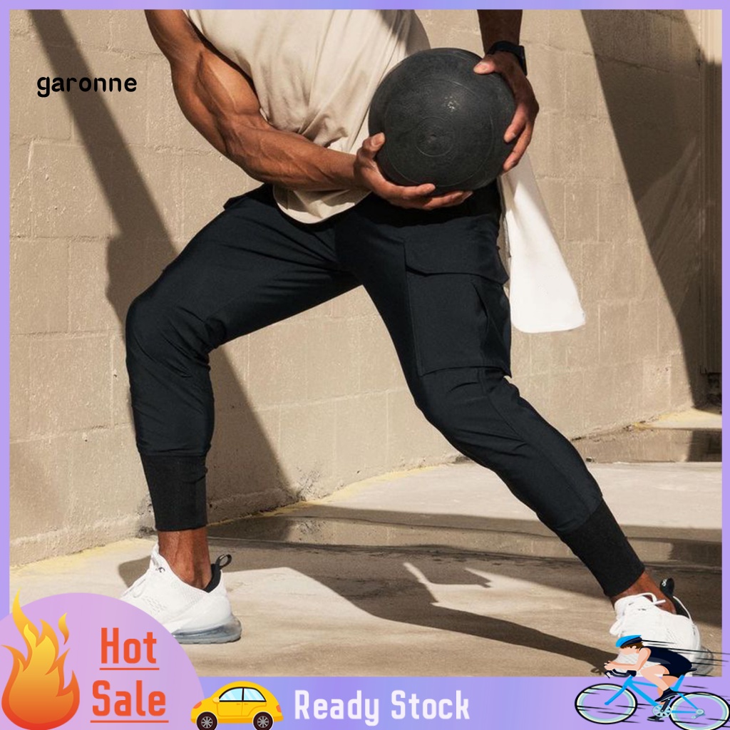 Quần Dài Thể Thao Màu Trơn Nhiều Túi Nhanh Khô Thời Trang Mùa Hè Cho Nam