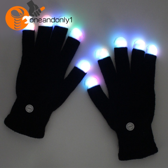 Găng Tay Đèn LED Nhiều Màu Đen Dùng Biểu Diễn Sân Khấu / Giáng Sinh