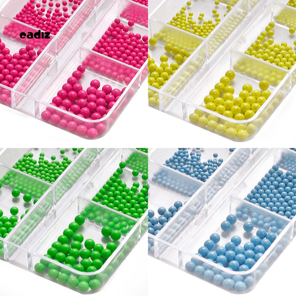 Hộp Hạt 3D Nhiều Kích Cỡ Màu Sắc Trơn Mượt Trang Trí Móng Nghệ Thuật DIY