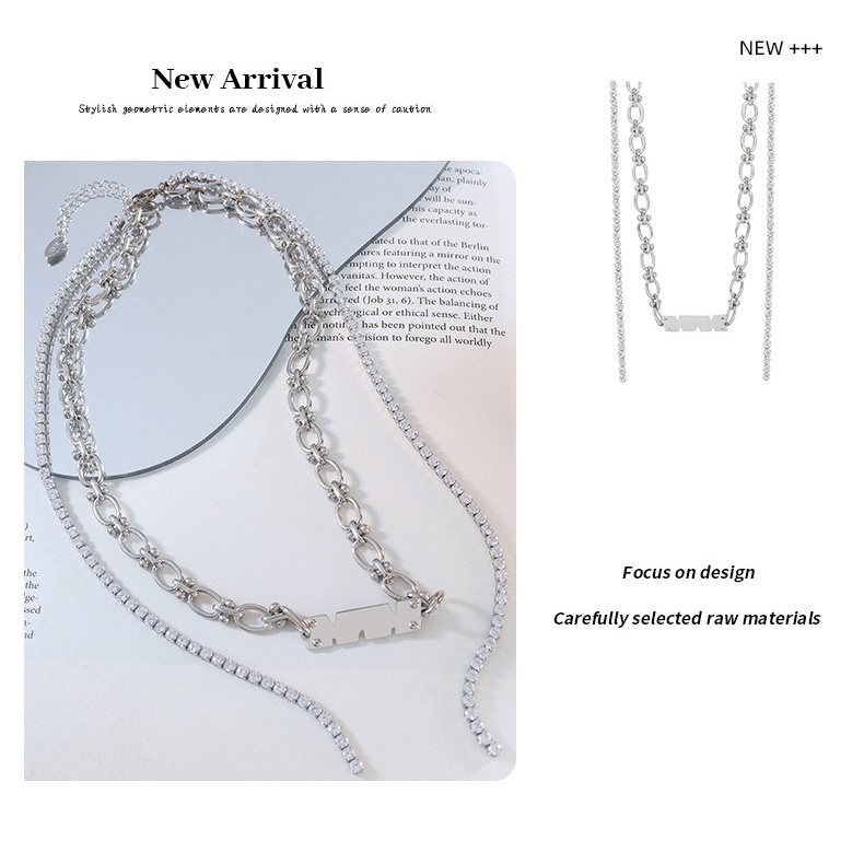 Vòng cổ Mặt Nhẫn Thiết Kế Hình Học Phong Cách Hip Hop Âu Mỹ Thời Trang Cho Nữ