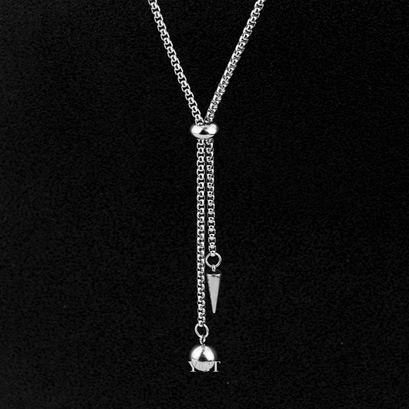 Ygt Vòng Cổ Choker Dây Xích Mặt Bóng Tròn Bằng Thép Không Gỉ Có Thể Điều Chỉnh Làm Quà Tặng Cho Nam Và Nữ