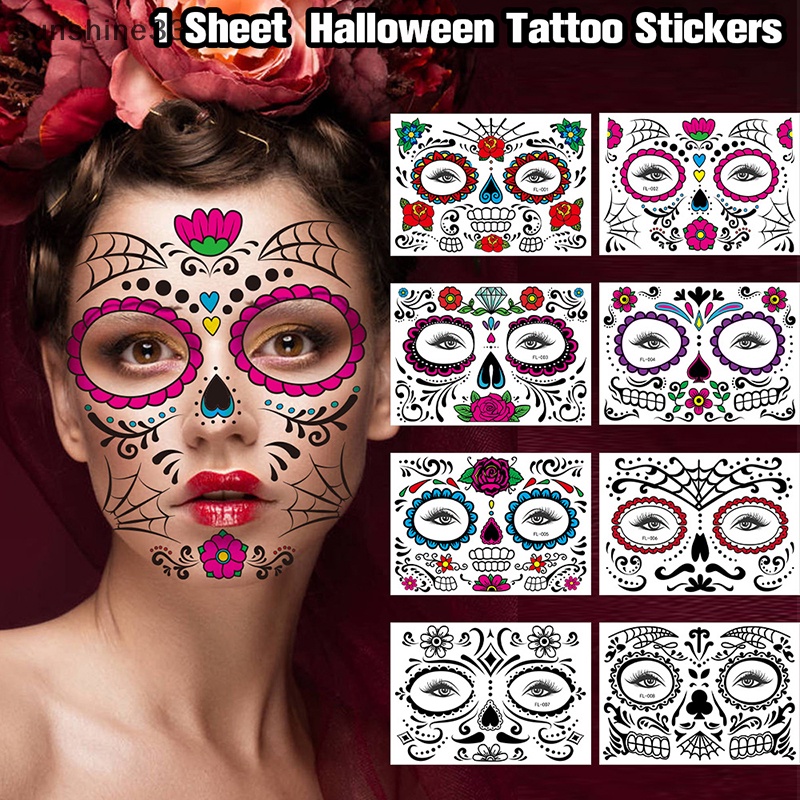 1 Miếng Dán Hình Xăm Mặt Vui Nhộn Phong Cách Halloween