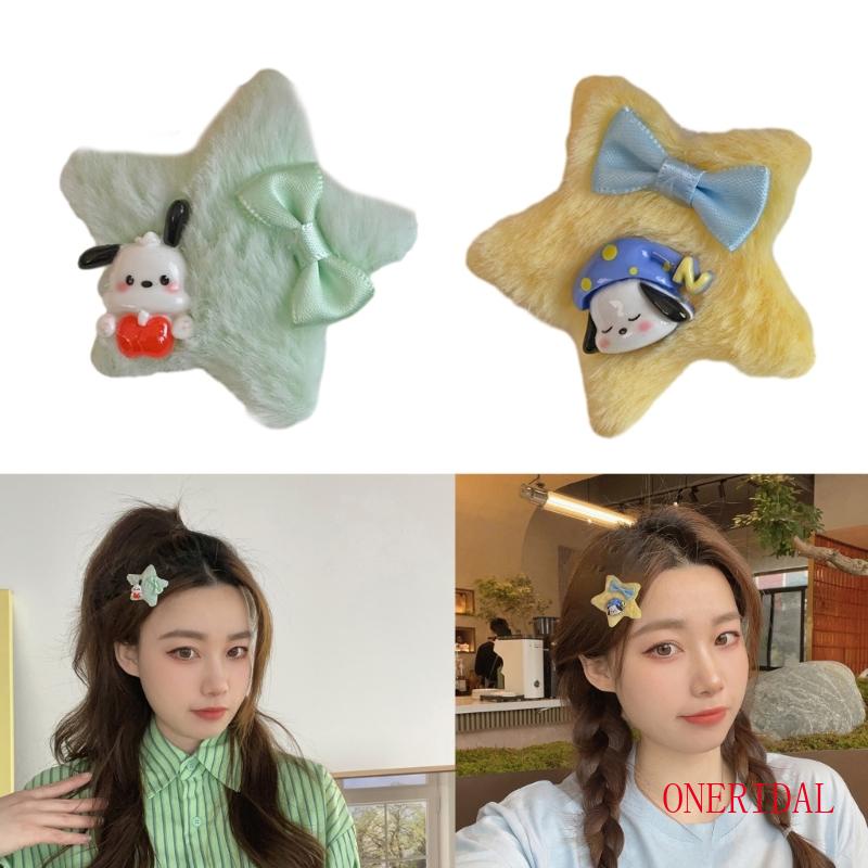 Kẹp Tóc Ngôi Sao Mini Đính Lông Nhung Dễ Thương Xinh Xắn Y2K
