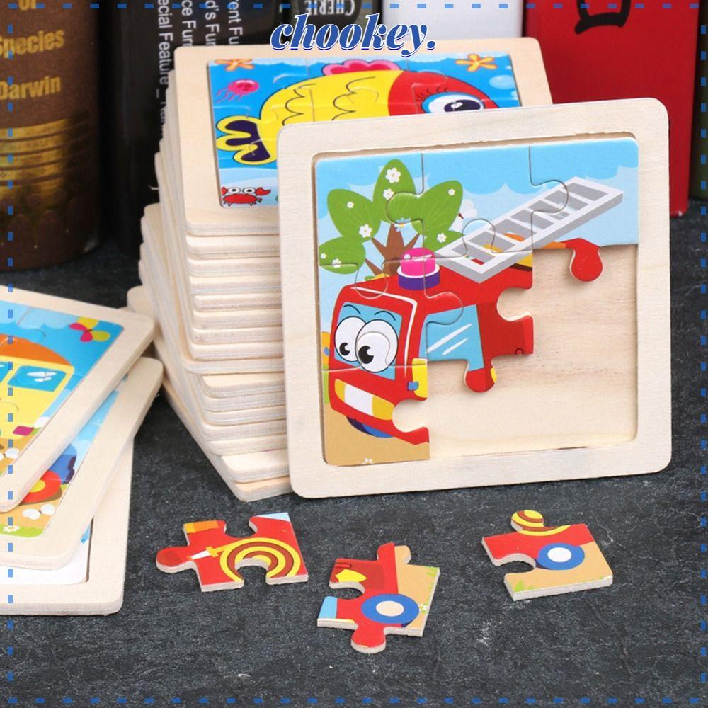 CHOOKEY Set 2 Bộ Xếp Hình Bằng Gỗ Cho Bé