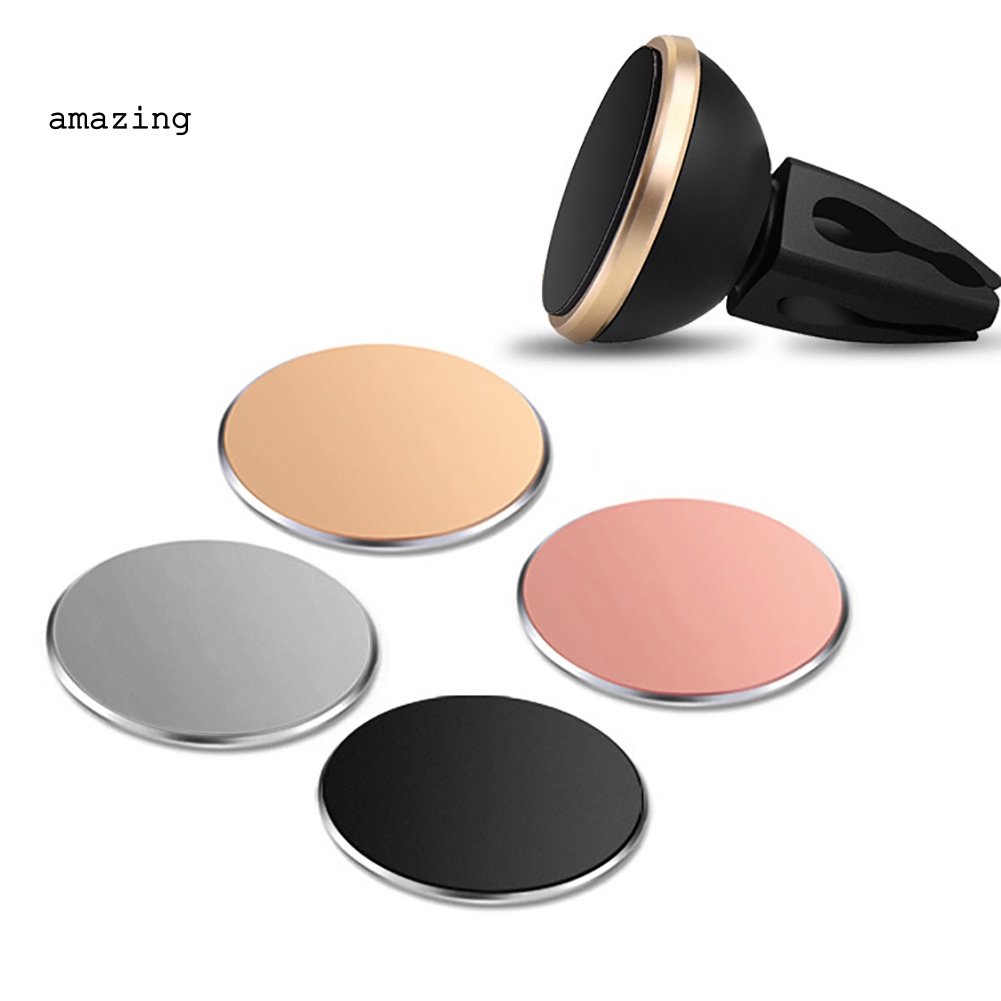 Set 4 Tấm Kim Loại Tròn Hít Nam Châm Tự Dính Thay Thế Cho Giá Đỡ Điện Thoại Di Động