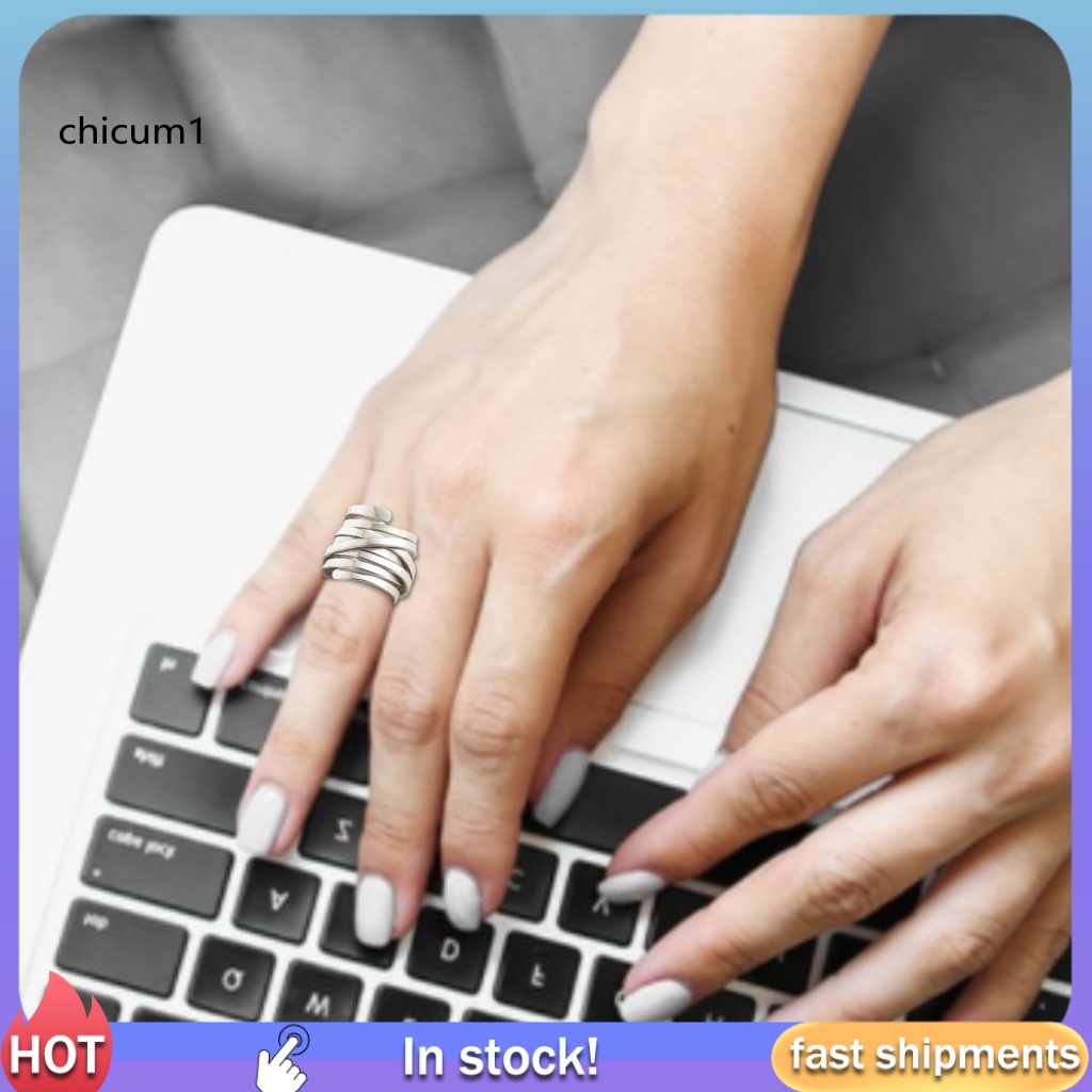 Nhẫn Mạ Điện Nhiều Lớp Không Gây Dị Ứng Phong Cách Âu Mỹ Cổ Điển