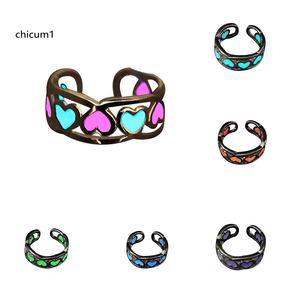 Nhẫn Hở Hình Trái Tim Phát Sáng Thời Trang Cho Nữ