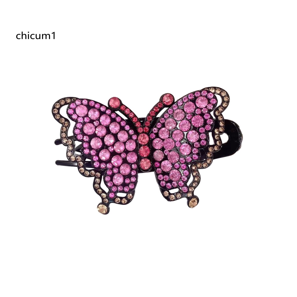 Kẹp Tóc Hình Bướm Đính Đá Nhiều Màu Chống Trượt Trọng Lượng Nhẹ