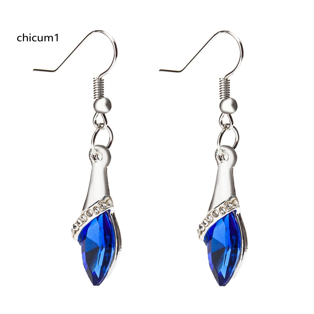 1 Cặp Bông Tai Hợp Kim Hình Giọt Nước Đính Đá Màu Sắc Đơn Giản Sáng Tạo Dành Cho Nữ