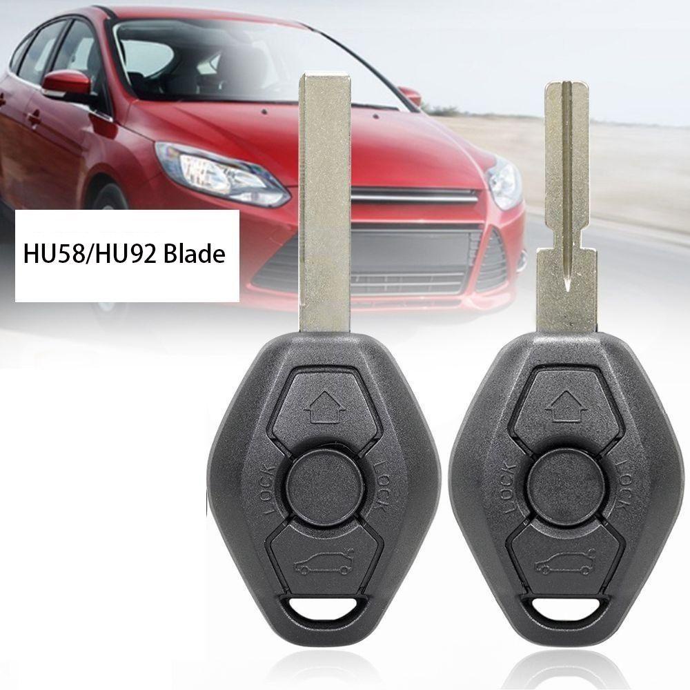 Vỏ Bọc Chìa Khóa Điều Khiển Từ Xa 3 Nút Bằng ABS Bền Màu Đen HU58 / HU92 Cho BMW 3 5 7 Series 325 325i 330 330i 525 525i