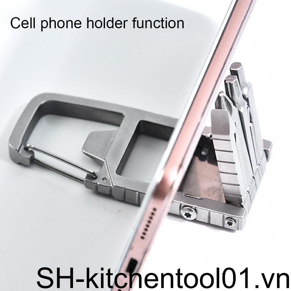 (CD) Dụng Cụ Tua Vít Bỏ Túi Đa Năng Hiệu Quả Bằng Thép Không Gỉ Nhỏ Gọn Có Móc Khóa Bền Bỉ