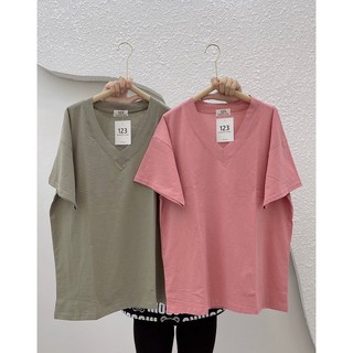 Áo Thun Giấy Cổ Tim Phom Rộng