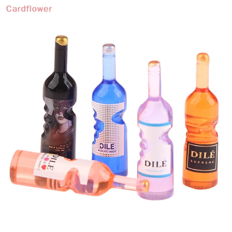 Set 5 Mô Hình Chai Rượu &lt; Cardflower &gt; Trang Trí Nhà Búp Bê Thu Nhỏ DIY Mới