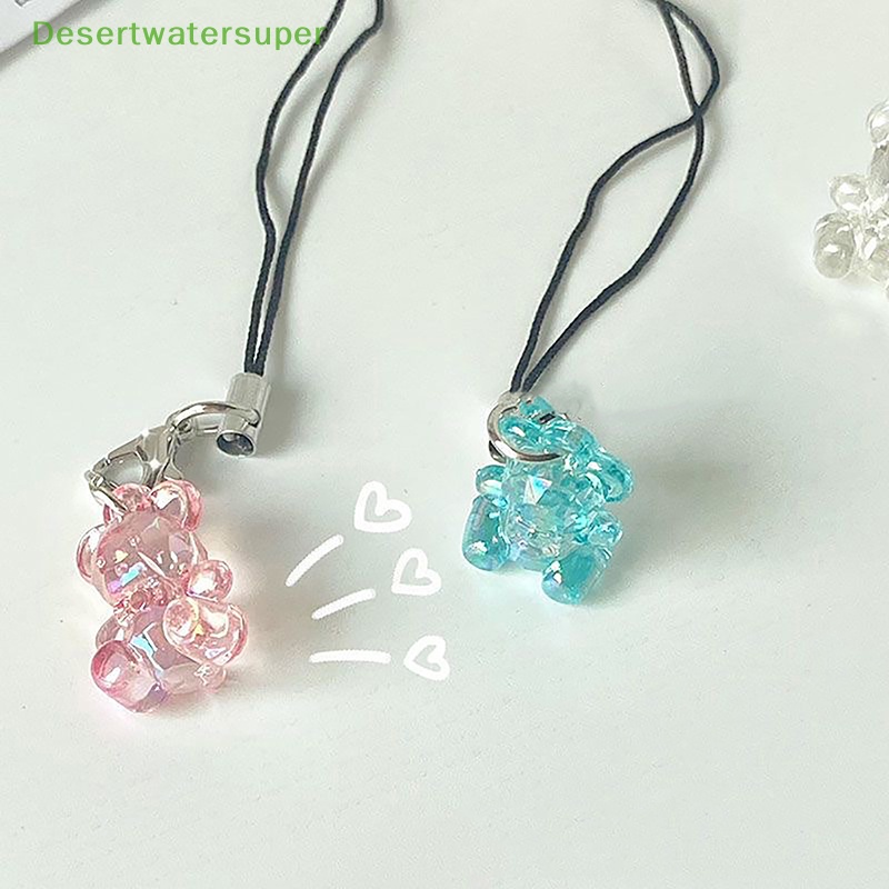 1 Móc Khóa Điện Thoại Trong Suốt Hình Gấu Đáng Yêu