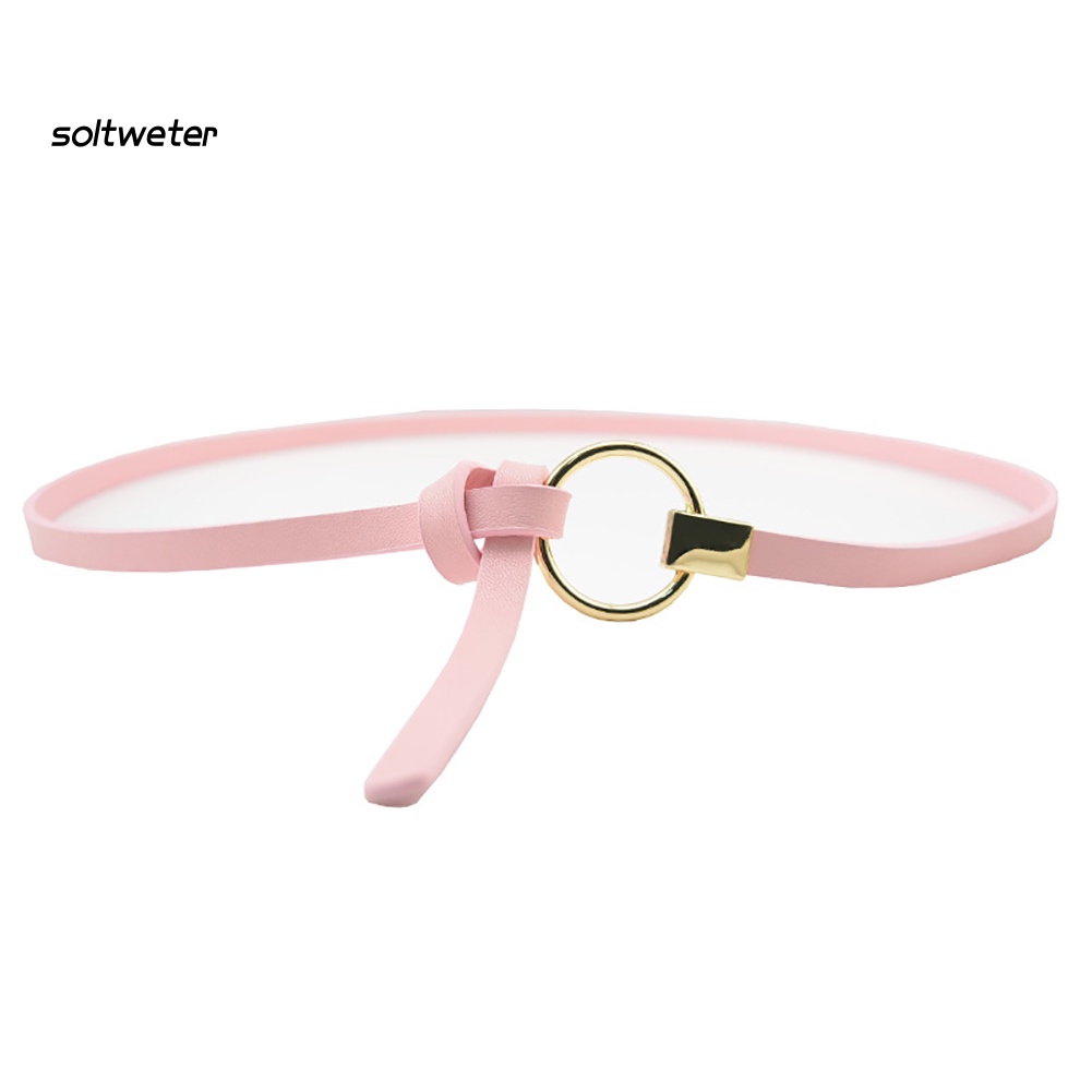 Thắt Lưng Nữ Giả Da Màu Trơn Khoen Tròn Thời Trang