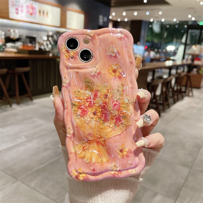 Ốp Điện Thoại IMD Silicone Hình Hoa Cho iPhone 14 11 12 13 Pro Max