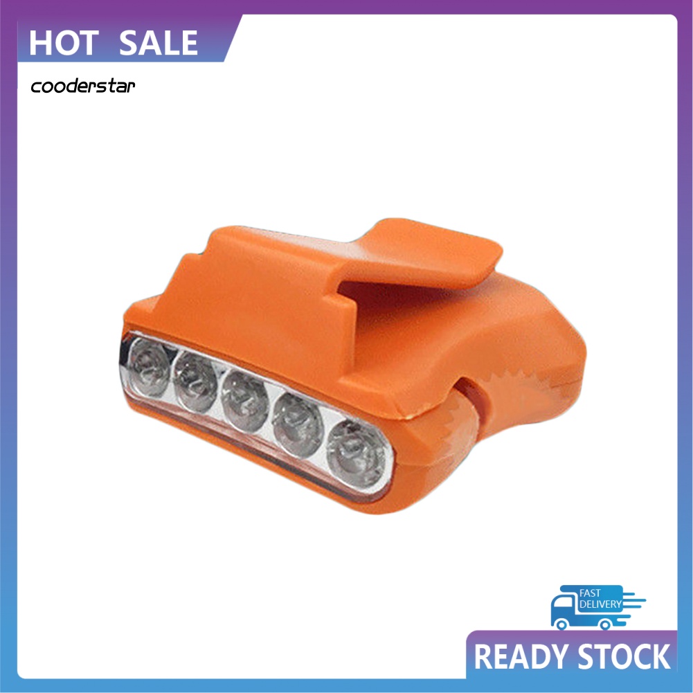 Đèn Led 5 Bóng Có Kẹp Gắn Mũ Lưỡi Trai Tiện Dụng Khi Đi Câu Cá / Cắm Trại