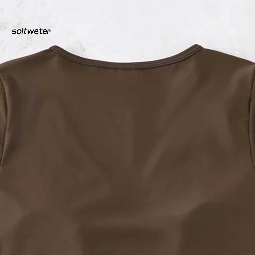 Bộ Đồ Bơi Bikini Hai Mảnh Cổ Chữ V Sâu Màu Sắc Trơn Dành Cho Nữ