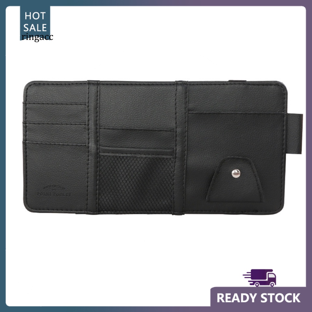 Rga Ví Giả Da Đựng Thẻ Gắn Tấm Che Nắng Xe Hơi SUV Tiết Kiệm Không Gian Đa Năng