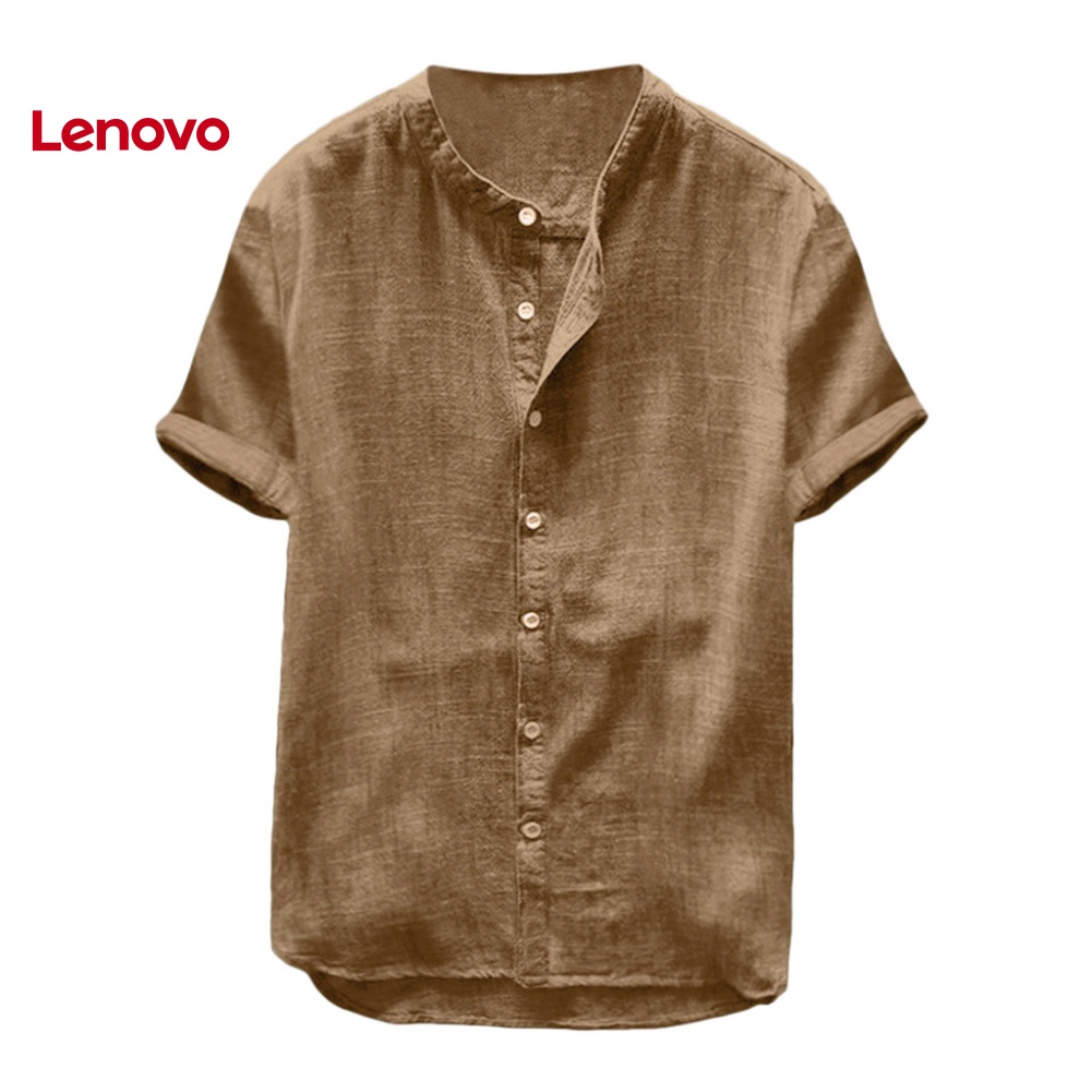 Áo Sơ Mi Cotton Lanh Ngắn Tay Màu Sắc Đơn Giản Họa Tiết Hoa Hướng Dương Cài Nút Thời