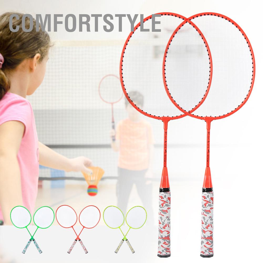 Comfortstyle Vợt Cầu Lông Trẻ Em Kèm 2 Bóng Bộ Trò Chơi Thể Thao Ngoài Trời Bé Trai Gái Đồ