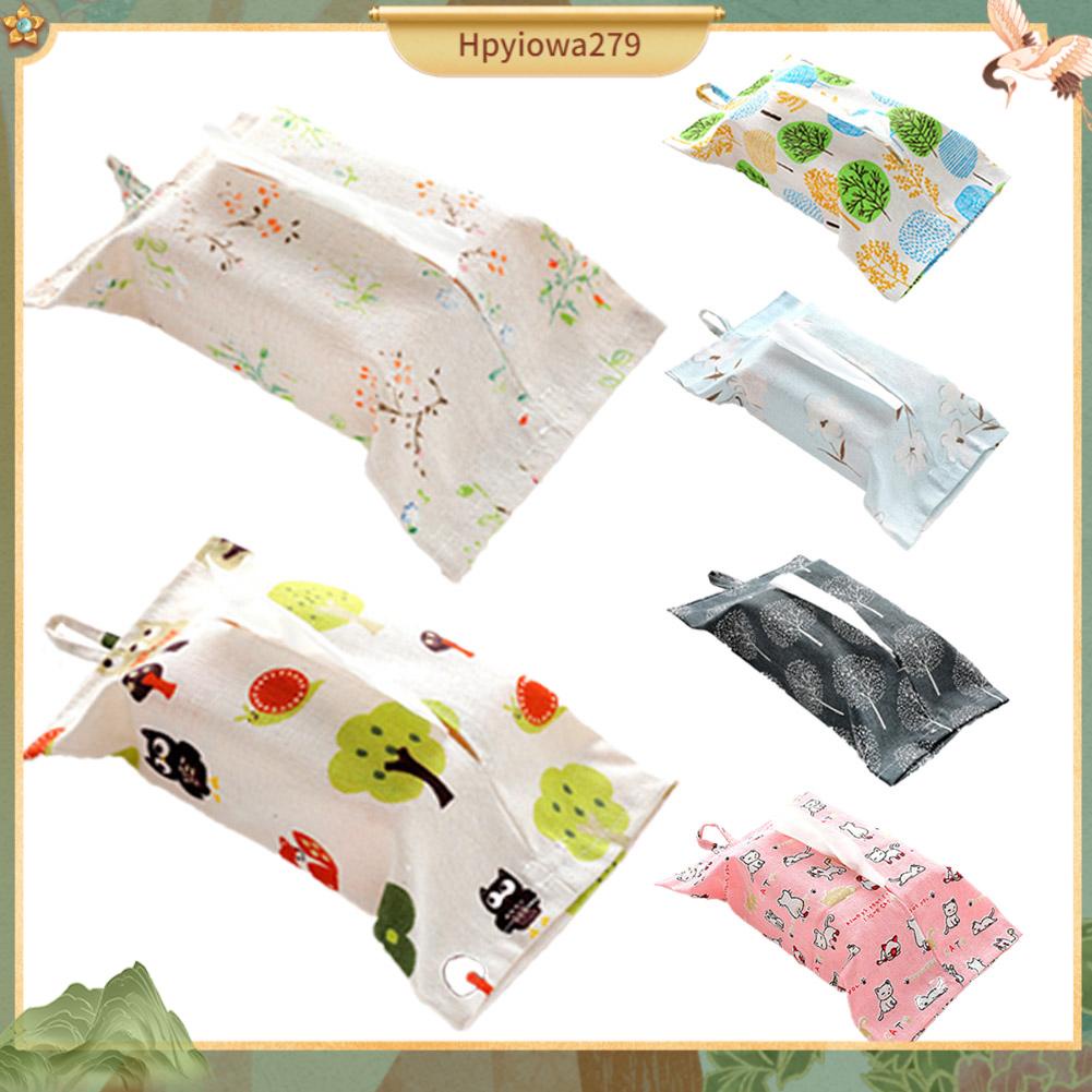 Ilikebag Vải lanh Hộp khăn giấy lưu trữ Khăn Bơm Túi cho nhà vệ sinh