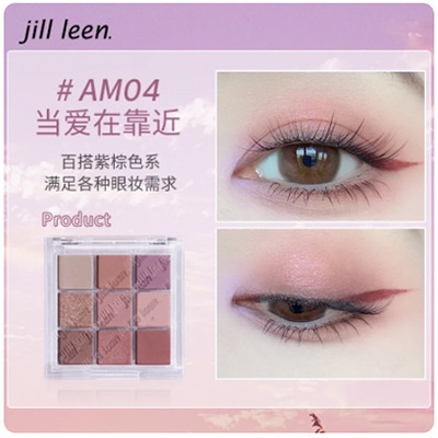 Bảng Phấn Mắt JILL LEEN Mini Chín Màu Sắc Lấp Lánh Trang Điểm Tự Nhiên