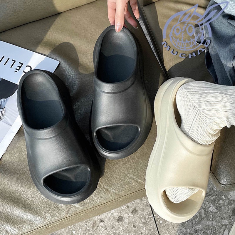 Muchao Dép Sandal Đế Bằng Dày Dặn Thắt Nơ Xinh Xắn Thời Trang Cho Nữ